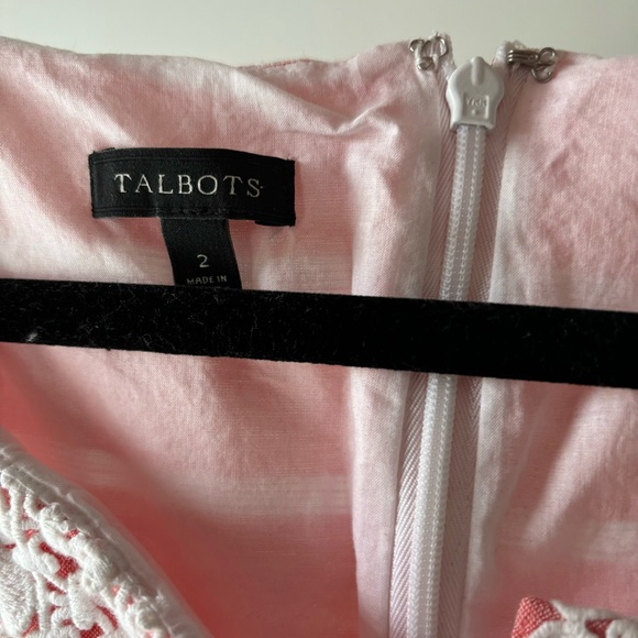 ‼️SALE🎈Talbots Coral Striped Dress Sz 2 - Picture 4 of 4